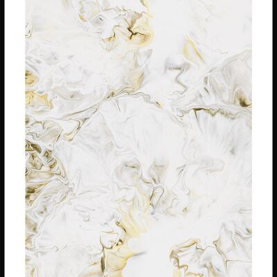 Affiche texture blanc et or - 21 x 30 cm