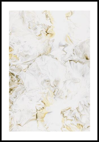 Affiche texture blanc et or - 30 x 40 cm 1