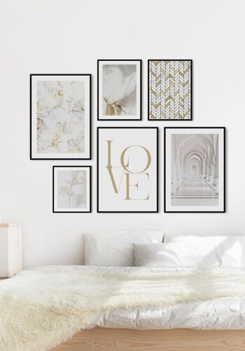 Affiche texture blanc et or - 30 x 40 cm 6