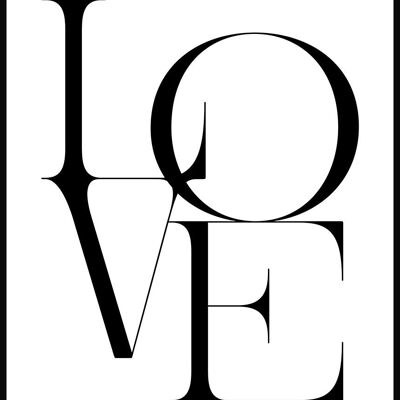 Love Typografie Poster - 21 x 30 cm - Schwarz