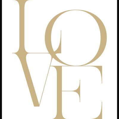Love Typography Poster - 30 x 40 cm - Gold