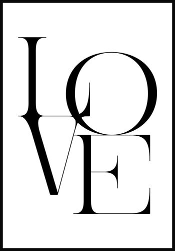 Affiche Love Typography - 70 x 100 cm - Noir 1