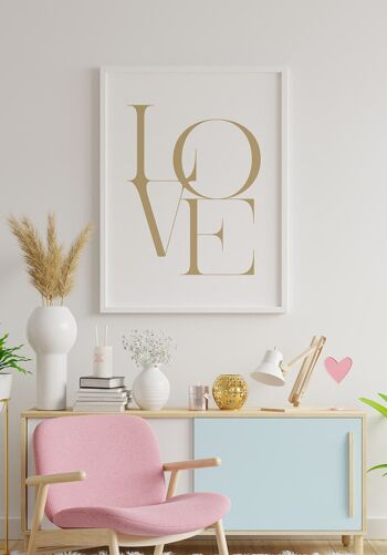 Affiche Love Typography - 70 x 100 cm - Noir 2