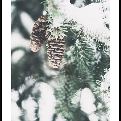 Pine Cones in Winter Poster - 21 x 30 cm