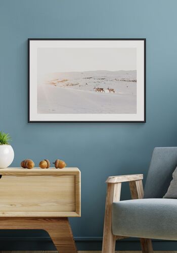 Affiche Renne dans la neige - 30 x 40 cm 6