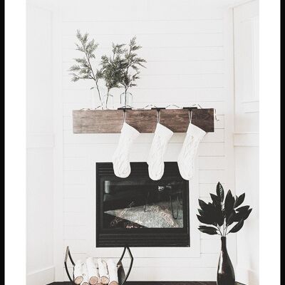 Socken am Kamin Poster - 21 x 30 cm