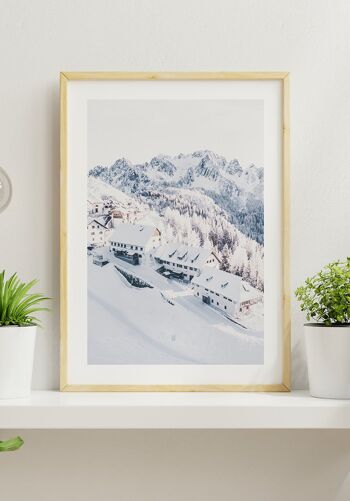 Village d'hiver à la montagne Affiche - 40 x 50 cm 3