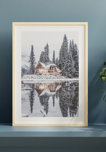 Affiche Maison au bord du lac en hiver - 21 x 30 cm 6