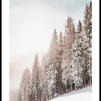 Poster di alberi innevati in inverno - 21 x 30 cm