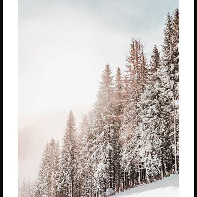 Schneebedeckte Bäume im Winter Poster - 50 x 70 cm