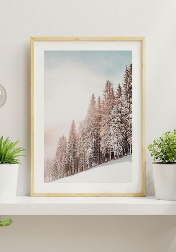 Affiche Arbres enneigés en hiver - 50 x 70 cm 3