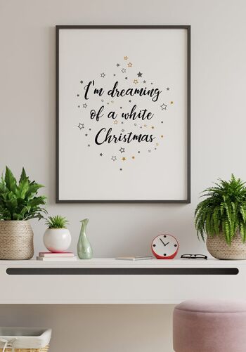 Je rêve d'un Noël blanc Poster - 21 x 30 cm 3