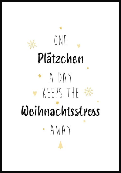 One Plätzchen a day Poster - 30 x 40 cm