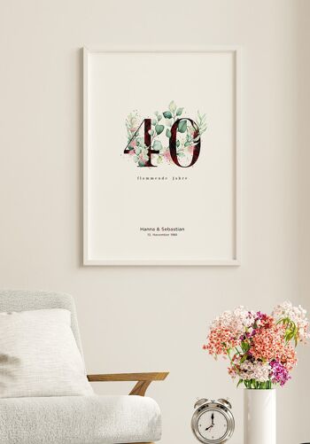 Noces de Rubis - Affiche Personnalisable - 30 x 40 cm 3