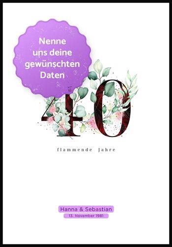 Noces de Rubis - Affiche Personnalisable - 50 x 70 cm 7