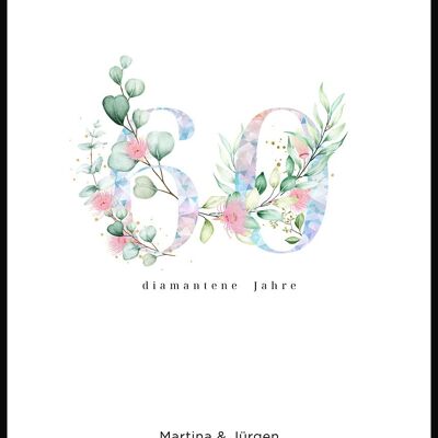 Diamant Hochzeit - Personalisierbares Poster - 21 x 30 cm