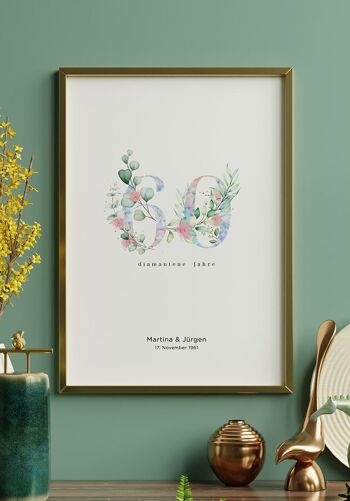 Noces de Diamant - Affiche Personnalisable - 21 x 30 cm 5