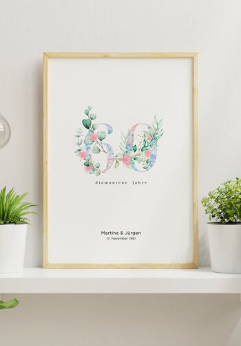 Noces de Diamant - Affiche Personnalisable - 40 x 50 cm 6