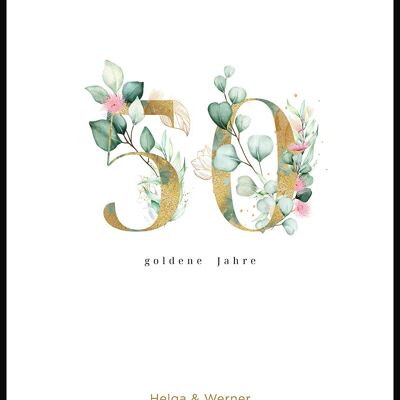 Goldene Hochzeit - Personalisierbares Poster - 40 x 50 cm