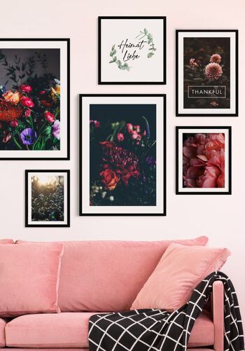 Affiche photographie florale avec fleurs roses - 21 x 30 cm 6