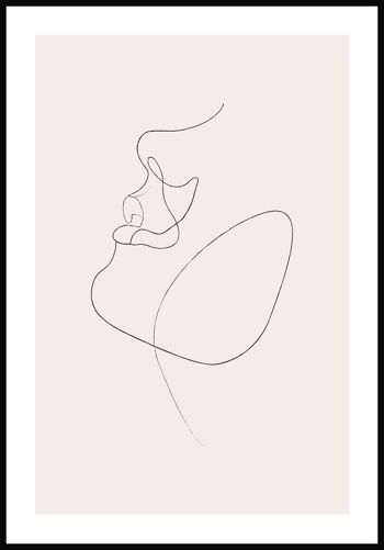 Affiche au trait 'Look Up' - 21 x 30 cm - Rose 1