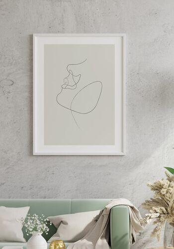 Affiche au trait 'Look Up' - 21 x 30 cm - Rose 6