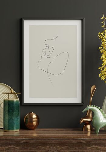 Affiche Line Art 'Look Up' - 30 x 40 cm - Gris-Bleu 3