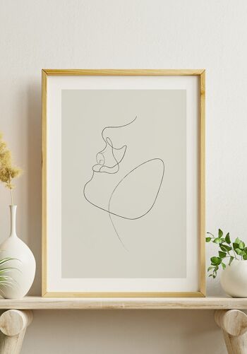 Affiche Line Art 'Look Up' - 30 x 40 cm - Gris-Bleu 5