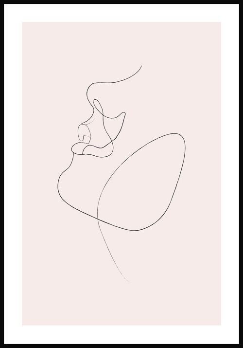 Line Art Poster 'Look Up' - 50 x 70 cm - Rosa