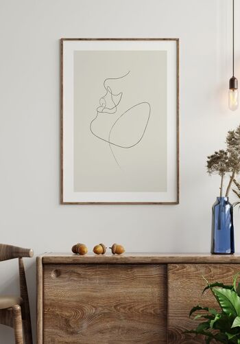 Affiche au trait 'Look Up' - 70 x 100 cm - rose 4