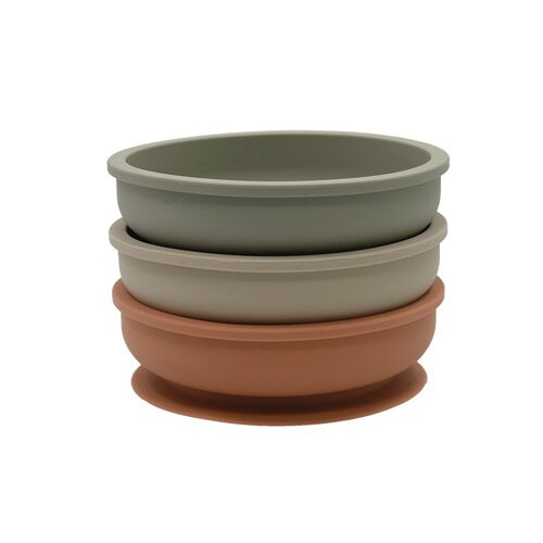 Earth Suction Bowl With Spoon Beige