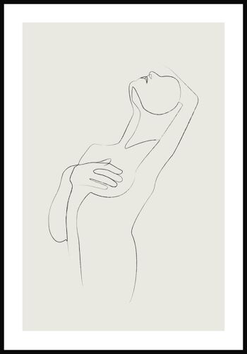 Affiche Line Art 'Female Charms' - 21 x 30 cm - Vert Olive 1