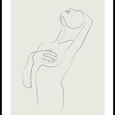 Line Art Poster 'Weibliche Reize' - 21 x 30 cm - Olivgrün