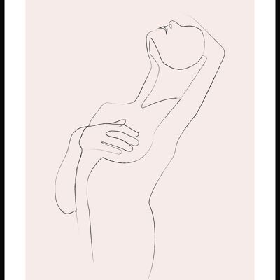 Affiche Line Art 'Feminine Charms' - 21 x 30 cm - Rose