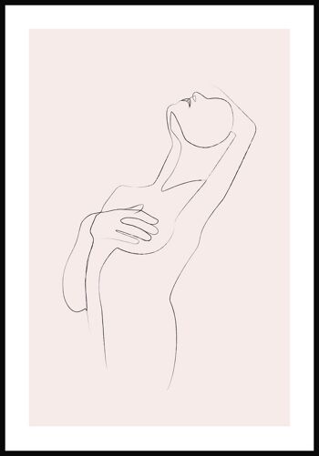 Affiche Line Art 'Feminine Charms' - 21 x 30 cm - Rose 1