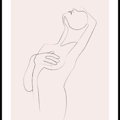 Affiche Line Art 'Feminine Charms' - 30 x 40 cm - Rose