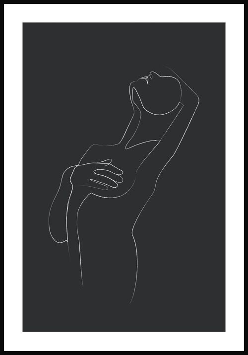 Line Art Poster 'Weibliche Reize' - 30 x 40 cm - Anthrazit