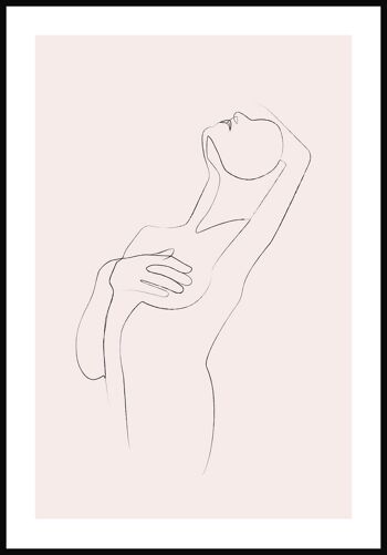 Affiche Line Art 'Feminine Charms' - 40 x 50 cm - Rose 1