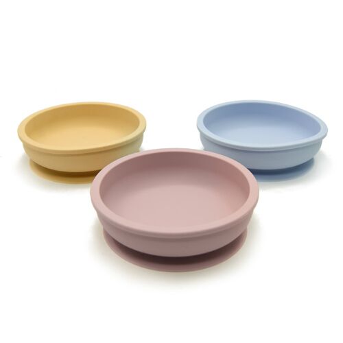 Earth Suction Bowl With Spoon Pink