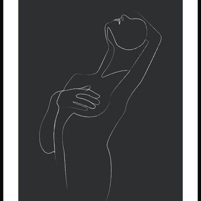 Poster Line Art 'Femminile Charms' - 40 x 50 cm - Antracite
