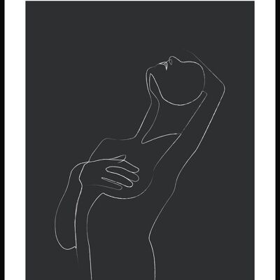 Line Art Poster 'Weibliche Reize' - 40 x 50 cm - Anthrazit