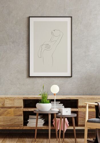 Affiche Line Art 'Feminine Charms' - 70 x 100 cm - Rose 4