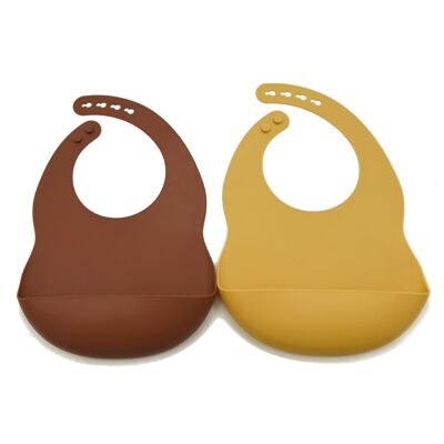 Earth Silicone Bibs Brown