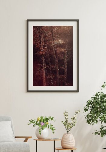 Affiche Feuilles rouges dans la forêt - 30 x 21 cm 6