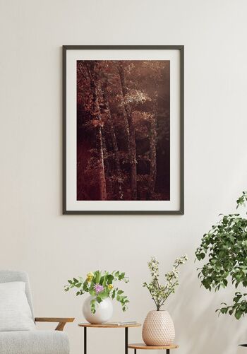 Affiche Feuilles rouges dans la forêt - 70 x 50 cm 6