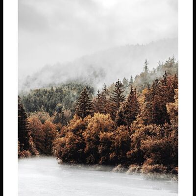 Wald am Fluss Poster - 40 x 30 cm