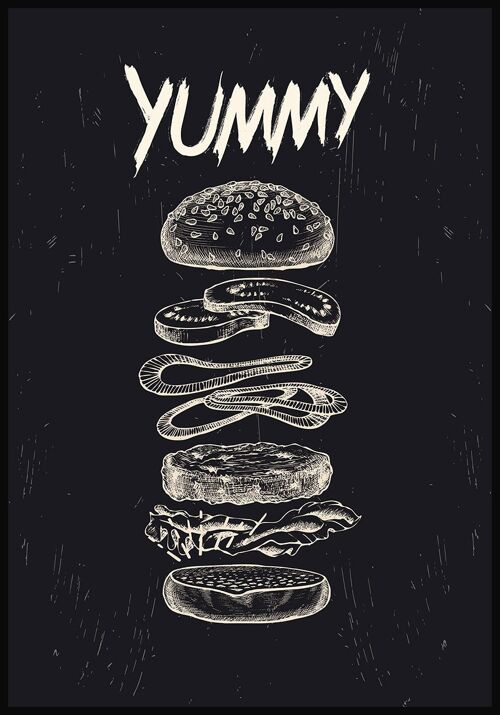 Burger Anatomie - Illustriertes Poster - 30 x 40 cm