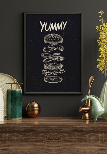 Burger Anatomy - Affiche illustrée - 70 x 100 cm 2