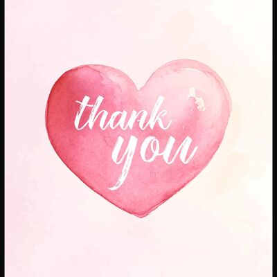 Thank You Poster mit Herz - 30 x 40 cm