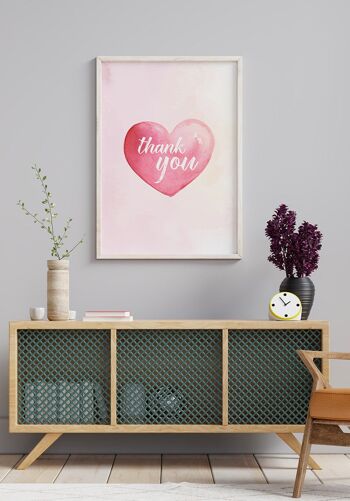 Affiche Merci avec Coeur - 40 x 50 cm 2